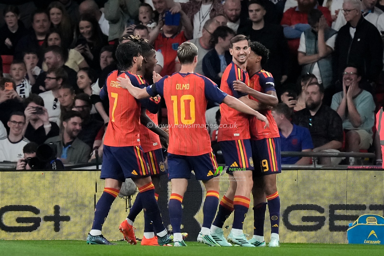 Spain goalkeeper David Raya celebrates his goal to make it   0-1 during the UEFA Nations League match England vs Spain at Wembley Stadium, London, United Kingdom on 26 September 2026

(Photo by Maynard Manyowa/News Images)