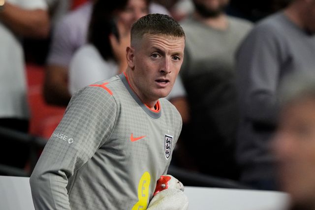 England goalkeeper Jordan Pickford on the subs bench during the UEFA Nations League match England vs Spain at Wembley Stadium, London, United Kingdom on 26 September 2026

(Photo by Maynard Manyowa/News Images)