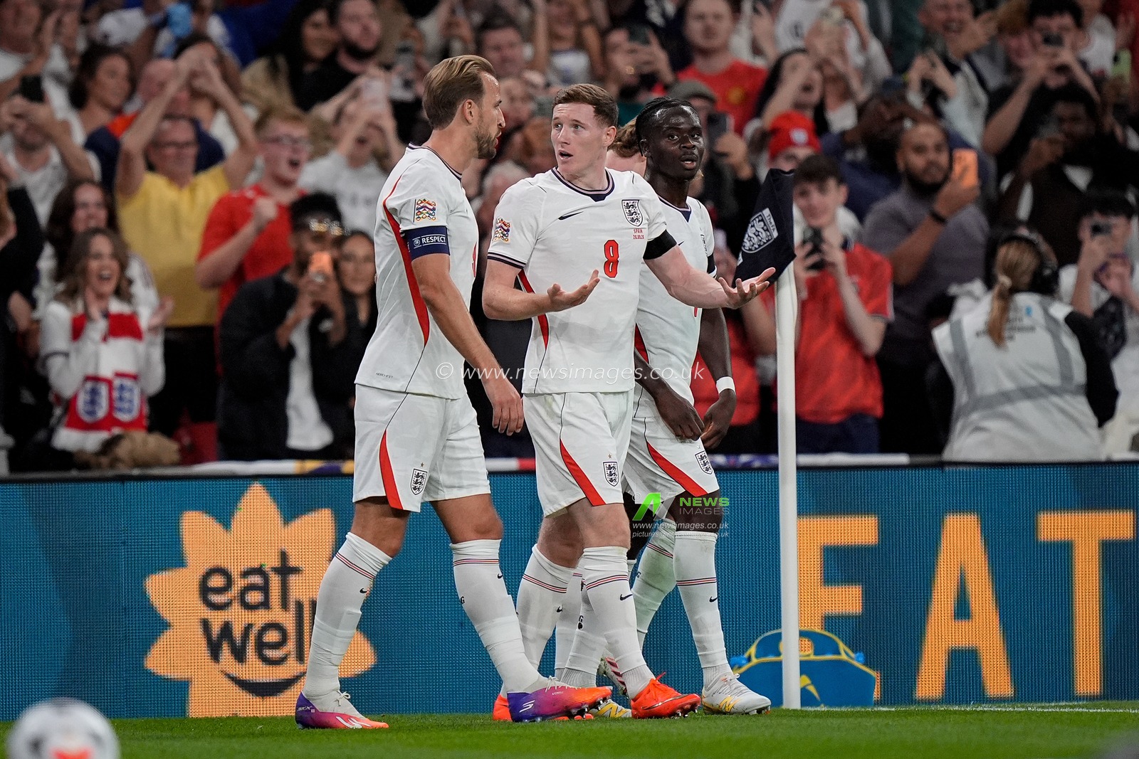 Anthony Gordon of England celebrates his goal to make it  1-1 during the UEFA Nations League match England vs Spain at Wembley Stadium, London, United Kingdom on 26 September 2026

(Photo by Maynard Manyowa/News Images)
