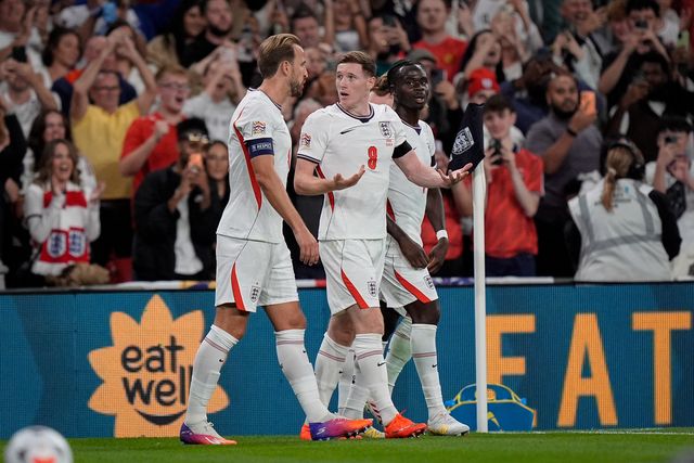 Anthony Gordon of England celebrates his goal to make it  1-1 during the UEFA Nations League match England vs Spain at Wembley Stadium, London, United Kingdom on 26 September 2026

(Photo by Maynard Manyowa/News Images)