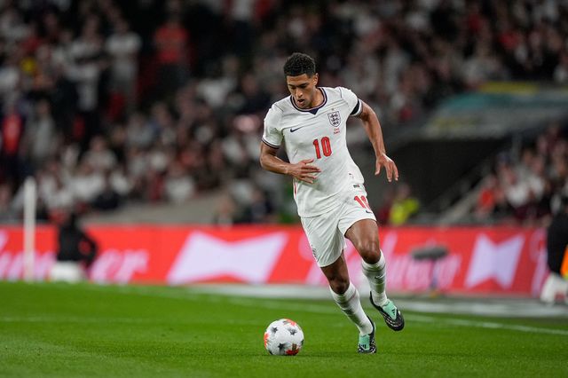 Jude Bellingham of England in action during the UEFA Nations League match England vs Spain at Wembley Stadium, London, United Kingdom on 26 September 2026

(Photo by Maynard Manyowa/News Images)