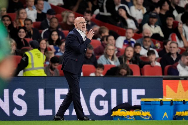 Luis de la Fuente manager of Spain gives his team instructions  during the UEFA Nations League match England vs Spain at Wembley Stadium, London, United Kingdom on 26 September 2026

(Photo by Maynard Manyowa/News Images)