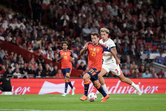 Mikel Oyarzabal of Spain scores to make it  2-3 during the UEFA Nations League match England vs Spain at Wembley Stadium, London, United Kingdom on 26 September 2026

(Photo by Maynard Manyowa/News Images)
