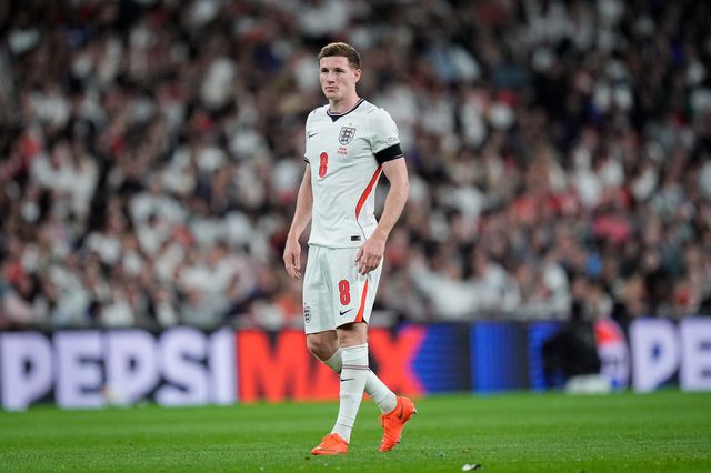 Elliot Anderson of England in action during the UEFA Nations League match England vs Spain at Wembley Stadium, London, United Kingdom on 26 September 2026

(Photo by Maynard Manyowa/News Images)