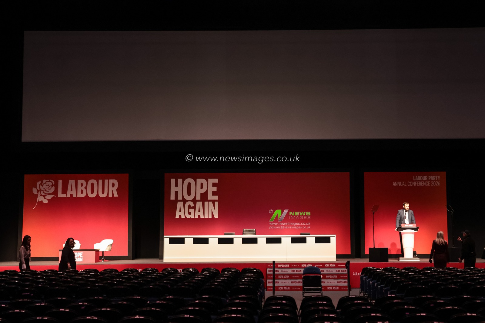 A general view of The Hope Again stage is set for the Party Annual Conference 2026 during the Labour Party Annual Conference 2026 at Convention Centre, Liverpool, United Kingdom on 27 September 2026

(Photo by Mark Cosgrove/News Images)