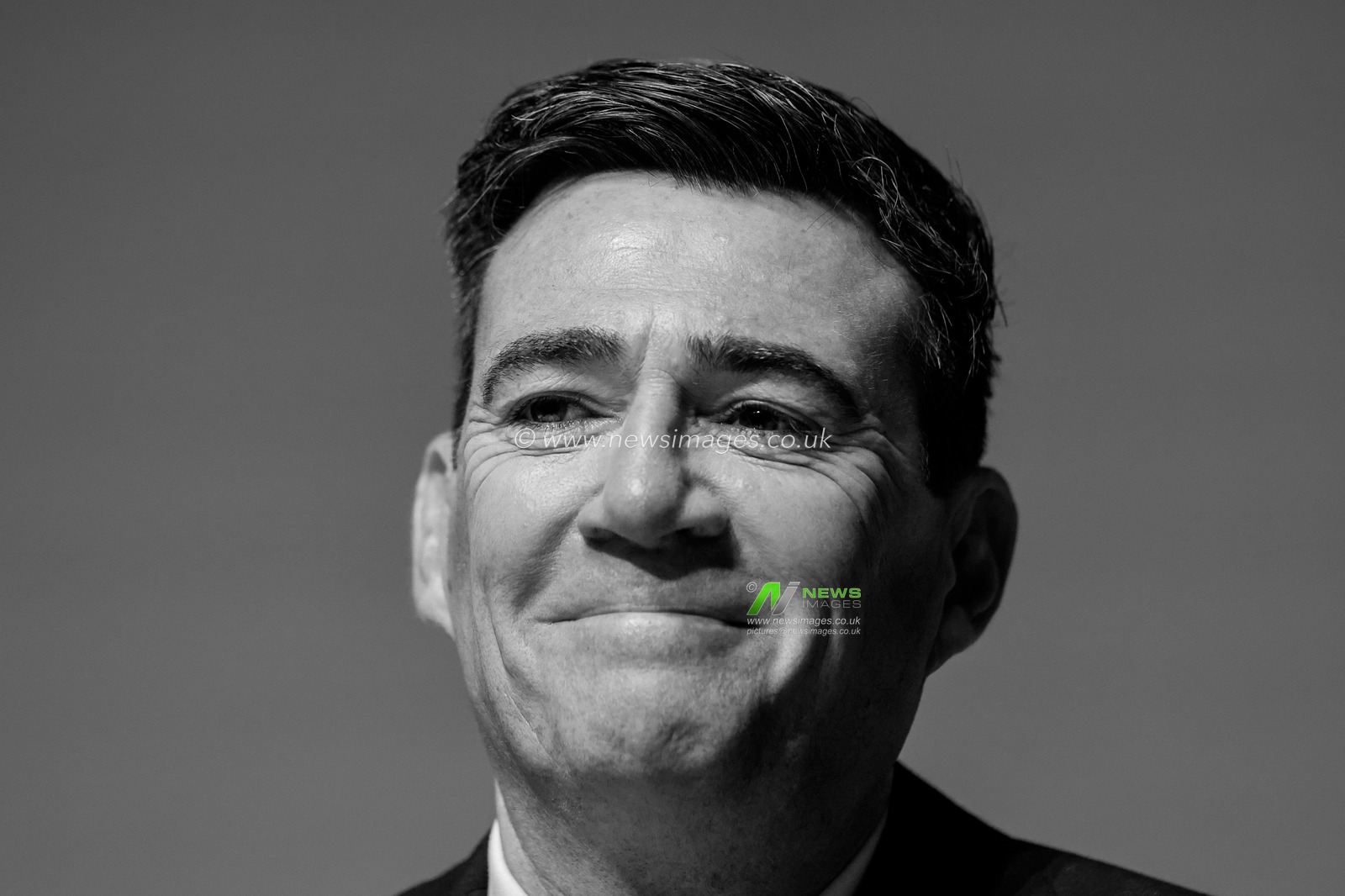Prime Minister of the United Kingdom Andy Burnham looks on and smiles as the opening speech gets underway during the Labour Party Annual Conference 2026 at Convention Centre, Liverpool, United Kingdom on 27 September 2026

(Photo by Mark Cosgrove/News Images)