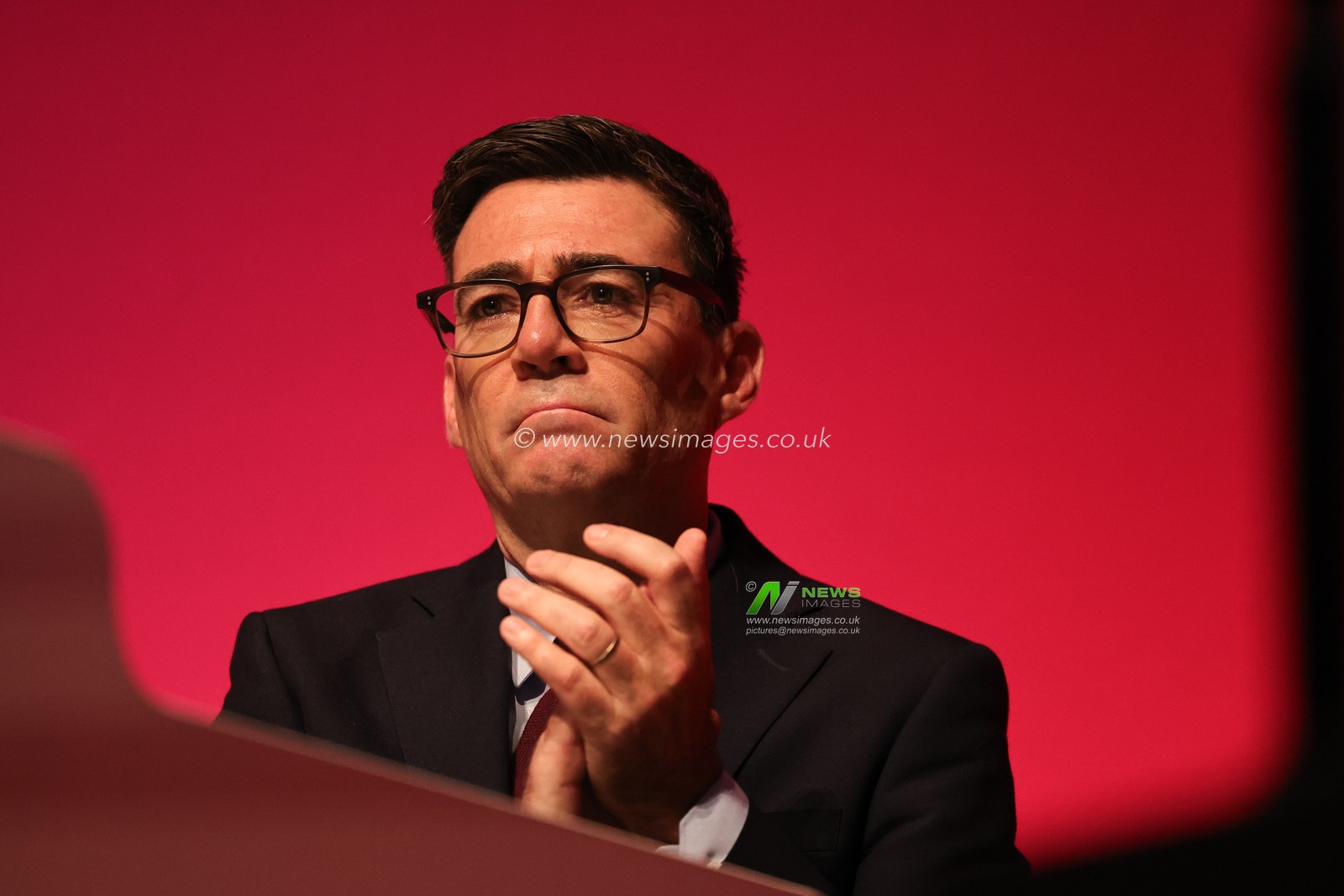 Prime Minister of the United Kingdom Andy Burnham looks on and smiles as the opening speech gets underway during the Labour Party Annual Conference 2026 at Convention Centre, Liverpool, United Kingdom on 27 September 2026

(Photo by Mark Cosgrove/News Images)