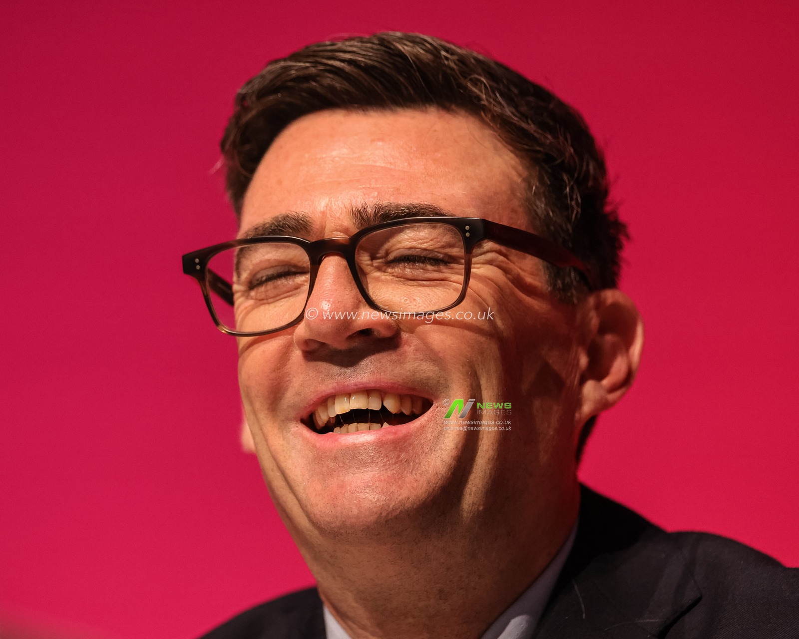 Prime Minister of the United Kingdom Andy Burnham looks on and smiles as the opening speech gets underway during the Labour Party Annual Conference 2026 at Convention Centre, Liverpool, United Kingdom on 27 September 2026

(Photo by Mark Cosgrove/News Images)