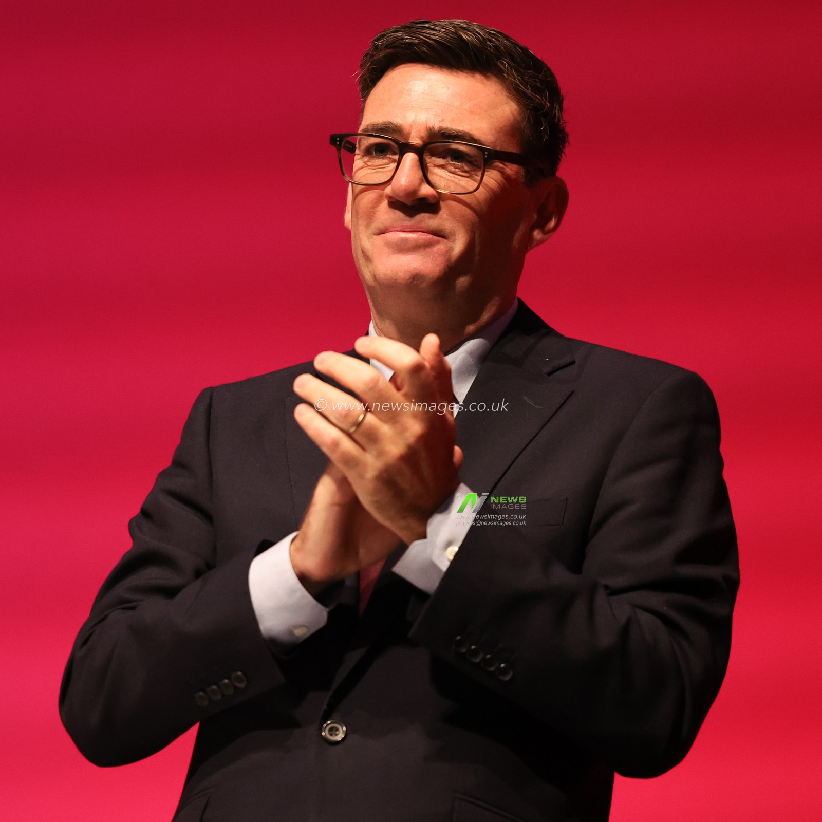 Prime Minister of the United Kingdom Andy Burnham looks on and smiles as the opening speech gets underway during the Labour Party Annual Conference 2026 at Convention Centre, Liverpool, United Kingdom on 27 September 2026

(Photo by Mark Cosgrove/News Images)