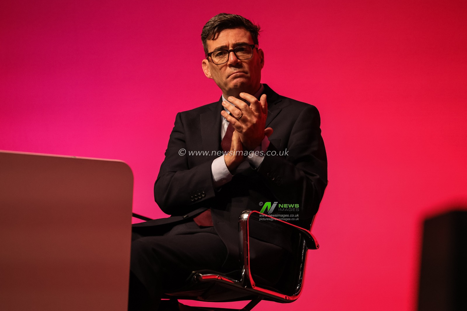 Prime Minister of the United Kingdom Andy Burnham applauds First Secretary of State, Chancellor of the Duchy of Lancaster and Minister for the Cabinet Office Louise Haigh MP as she speaks during the Labour Party Annual Conference 2026 at Convention Centre, Liverpool, United Kingdom on 27 September 2026

(Photo by Mark Cosgrove/News Images)