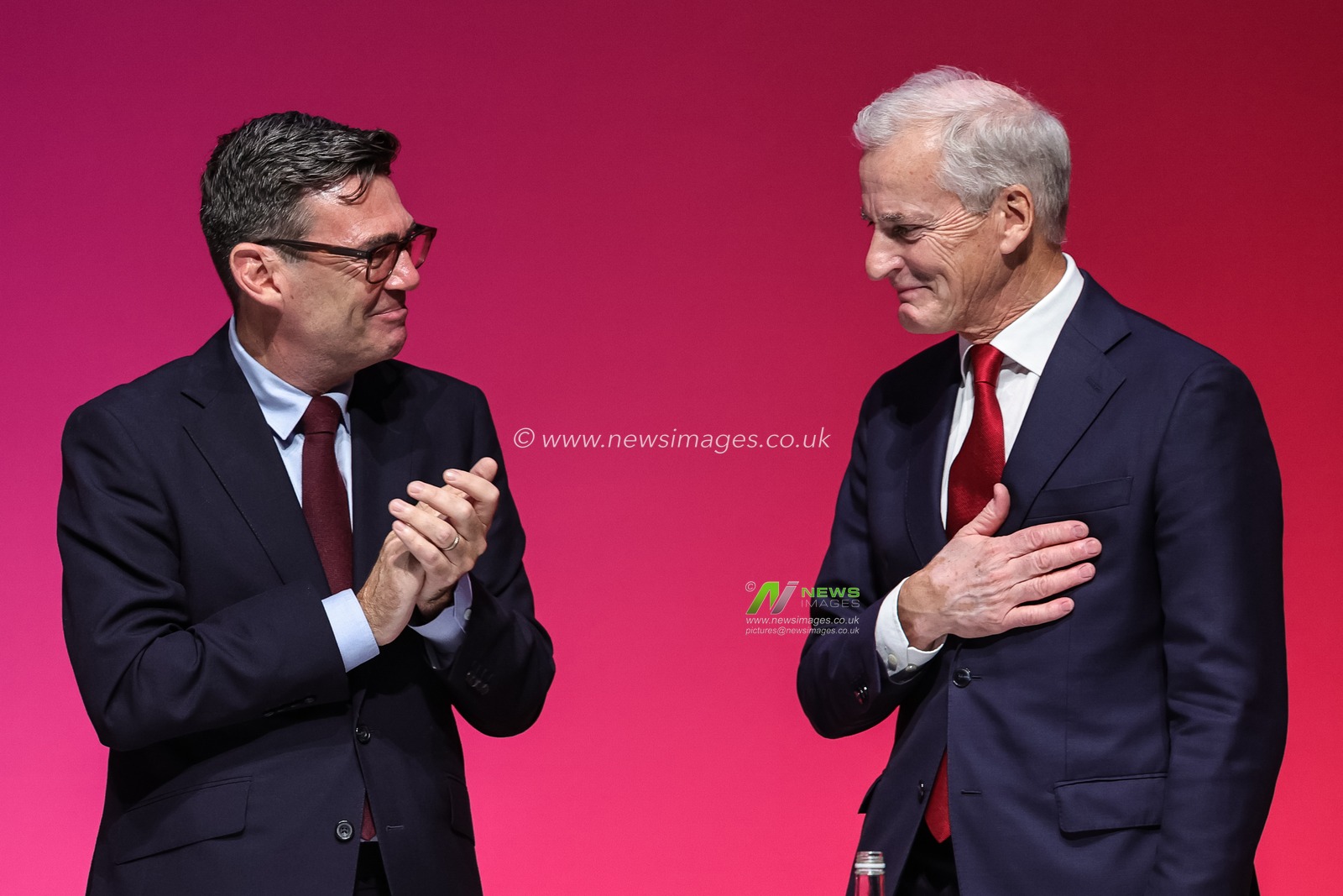 Prime Minister of the United Kingdom Andy Burnham applauds the Prime Minister of Norway Jonas Gahr Store during the Labour Party Annual Conference 2026 at Convention Centre, Liverpool, United Kingdom on 27 September 2026

(Photo by Mark Cosgrove/News Images)