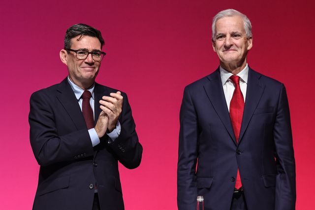 Prime Minister of the United Kingdom Andy Burnham applauds the Prime Minister of Norway Jonas Gahr Store during the Labour Party Annual Conference 2026 at Convention Centre, Liverpool, United Kingdom on 27 September 2026

(Photo by Mark Cosgrove/News Images)
