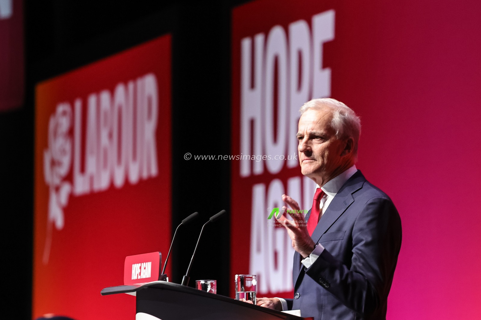 Prime Minister of Norway Jonas Gahr Store speaks during the Labour Party Annual Conference 2026 at Convention Centre, Liverpool, United Kingdom on 27 September 2026

(Photo by Mark Cosgrove/News Images)