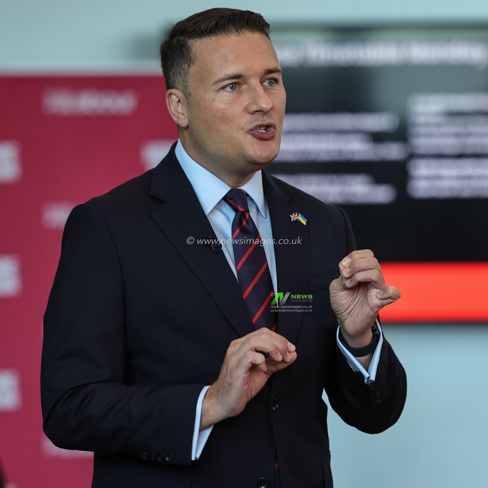 Secretary of State for Defence Wes Streeting MP speaks on the fringe during the Labour Party Annual Conference Day Two at Convention Centre, Liverpool, United Kingdom on 28 September 2026

(Photo by Mark Cosgrove/News Images)
