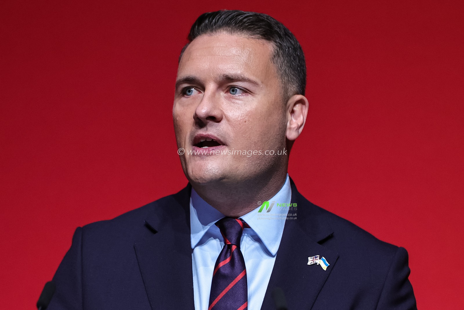 Secretary of State for Defence Wes Streeting MP speaks during the Labour Party Annual Conference Day Two at Convention Centre, Liverpool, United Kingdom on 28 September 2026

(Photo by Mark Cosgrove/News Images)