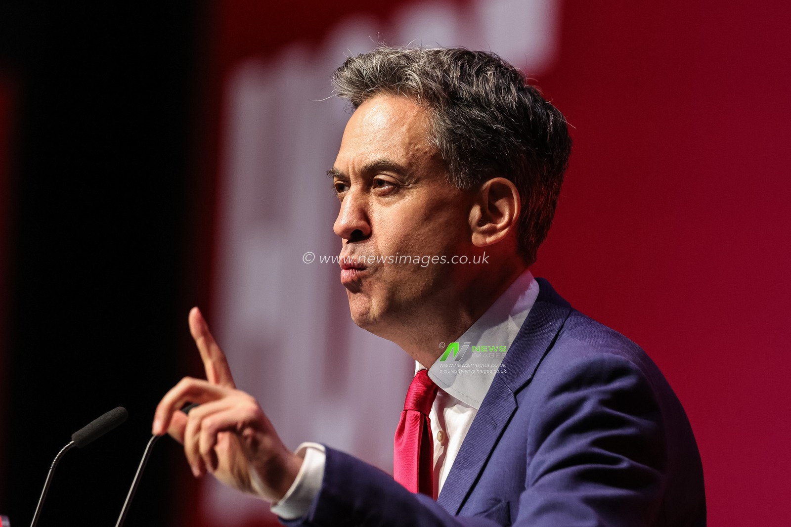 Secretary of State for Foreign, Commonwealth and Development Affairs Ed Miliband MP speaks during the Labour Party Annual Conference Day Two at Convention Centre, Liverpool, United Kingdom on 28 September 2026

(Photo by Mark Cosgrove/News Images)