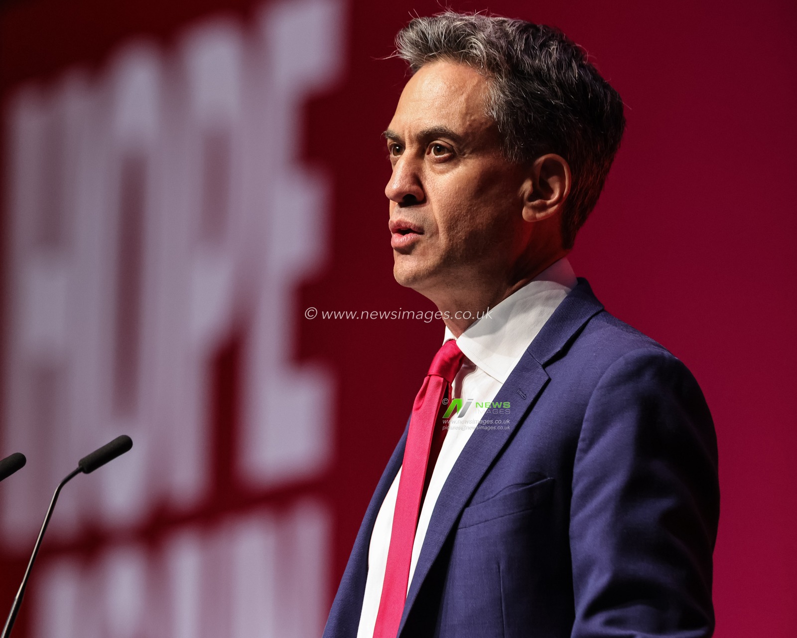 Secretary of State for Foreign, Commonwealth and Development Affairs Ed Miliband MP speaks during the Labour Party Annual Conference Day Two at Convention Centre, Liverpool, United Kingdom on 28 September 2026

(Photo by Mark Cosgrove/News Images)