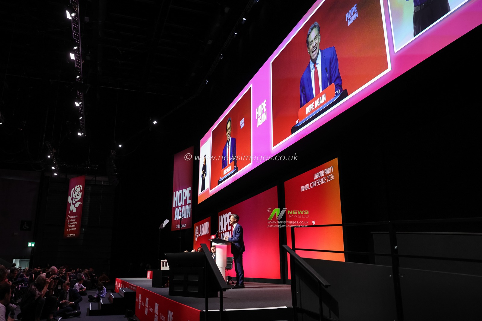 Secretary of State for Foreign, Commonwealth and Development Affairs Ed Miliband MP speaks during the Labour Party Annual Conference Day Two at Convention Centre, Liverpool, United Kingdom on 28 September 2026

(Photo by Mark Cosgrove/News Images)