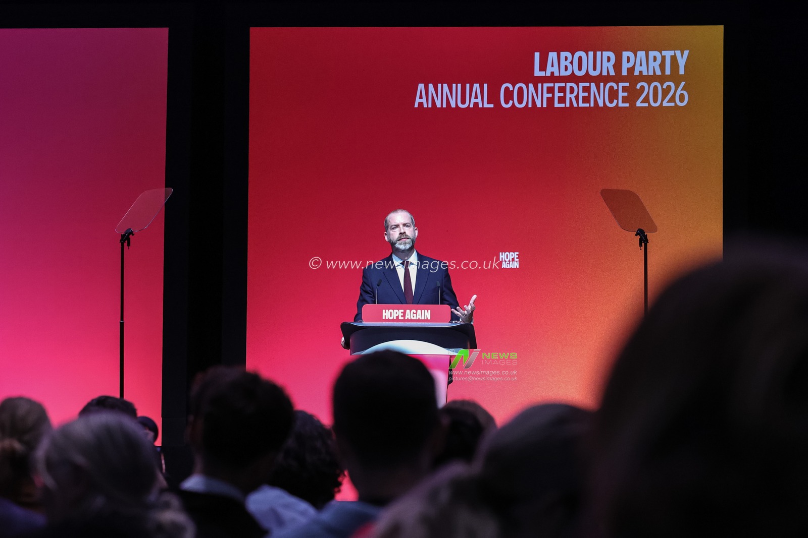 Secretary of State for Business, Innovation, Science and Trade Jonathan Reynolds MP speaks during the Labour Party Annual Conference Day Two at Convention Centre, Liverpool, United Kingdom on 28 September 2026

(Photo by Mark Cosgrove/News Images)