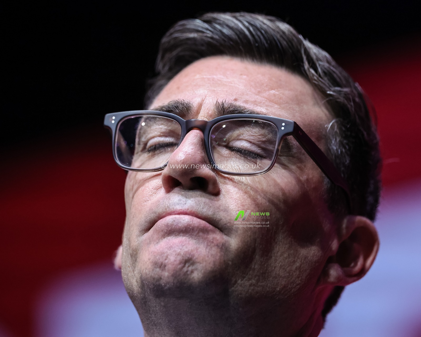 Sadness in Andy Burnham MP, Prime Minister of the United Kingdom as his eyes well up as he speaks about his later farther during the leaders speech during the Labour Party Annual Conference Day Three at Convention Centre, Liverpool, United Kingdom on 29 September 2026

(Photo by Mark Cosgrove/News Images)