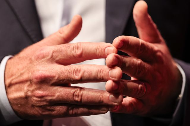 Andy Burnham MP, Prime Minister of the United Kingdom expresses his speech with is hands during the Labour Party Annual Conference Day Three at Convention Centre, Liverpool, United Kingdom on 29 September 2026

(Photo by Mark Cosgrove/News Images)