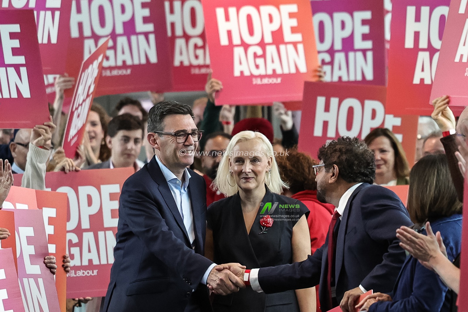 Andy Burnham MP, Prime Minister of the United Kingdom and his wife Marie-France van Heel
 Walks over the bridge of Hope Again during the Labour Party Annual Conference Day Three at Convention Centre, Liverpool, United Kingdom on 29 September 2026

(Photo by Mark Cosgrove/News Images)