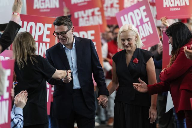 Andy Burnham MP, Prime Minister of the United Kingdom and his wife Marie-France van Heel
 Walks over the bridge of Hope Again during the Labour Party Annual Conference Day Three at Convention Centre, Liverpool, United Kingdom on 29 September 2026

(Photo by Mark Cosgrove/News Images)