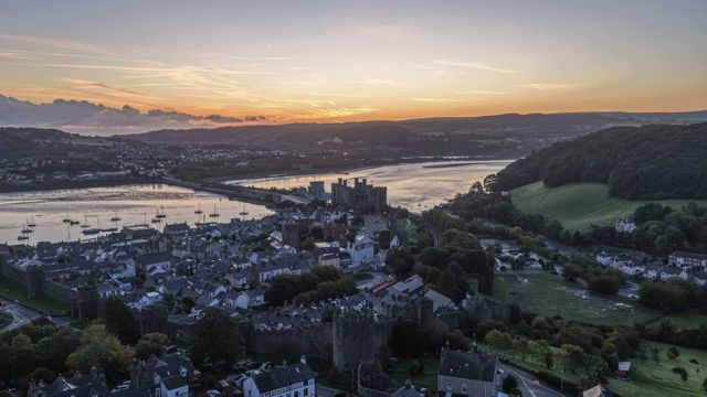 Sunrise over Conwy Castle