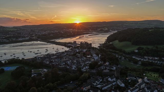 Sunrise over Conwy Castle