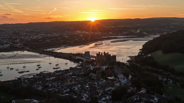 Sunrise over Conwy Castle