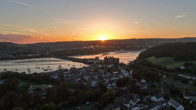Sunrise over Conwy Castle