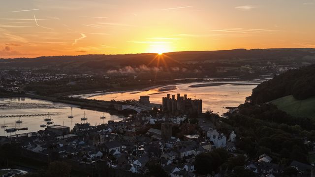 Sunrise over Conwy Castle