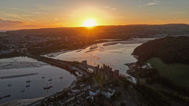 Sunrise over Conwy Castle