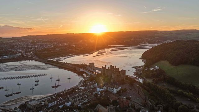 Sunrise over Conwy Castle