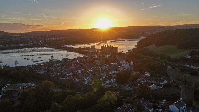 Sunrise over Conwy Castle