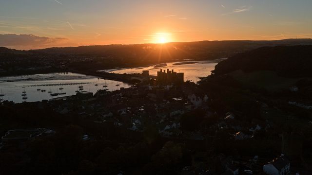 Sunrise over Conwy Castle