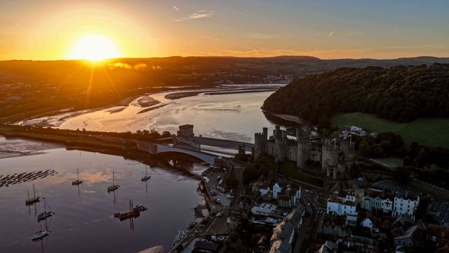 Sunrise over Conwy Castle