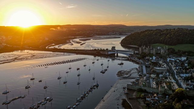 Sunrise over Conwy Castle