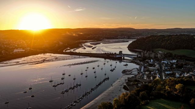 Sunrise over Conwy Castle