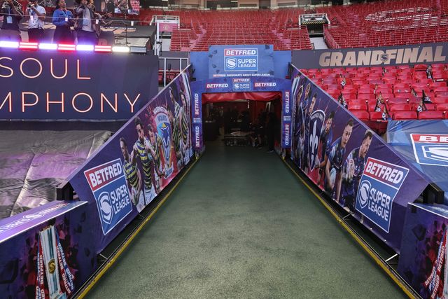 Entrance to the tunnel during the Betfred Super League Grand Final match Warrington Wolves vs Wakefield Trinity at Old Trafford, Manchester, United Kingdom on 03 October 2026

(Photo by Mark Cosgrove/News Images)