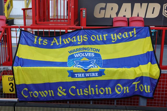 Its always out year flag during the Betfred Super League Grand Final match Warrington Wolves vs Wakefield Trinity at Old Trafford, Manchester, United Kingdom on 03 October 2026

(Photo by Mark Cosgrove/News Images)