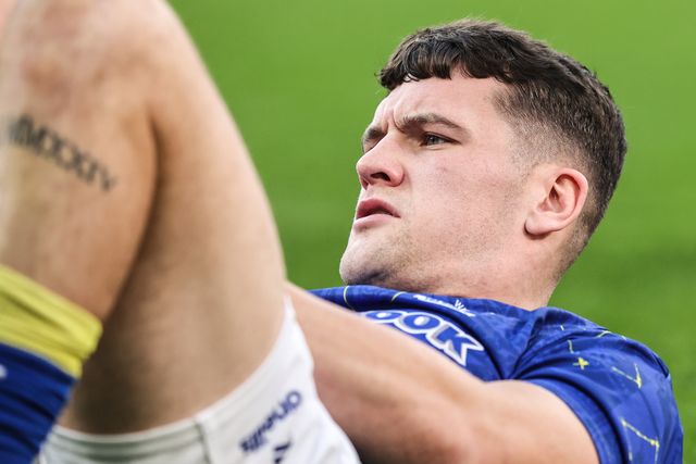 Josh Thewlis of Warrington Wolves in the pre-game warm up during the Betfred Super League Grand Final match Warrington Wolves vs Wakefield Trinity at Old Trafford, Manchester, United Kingdom on 03 October 2026

(Photo by Alfie Cosgrove/News Images)