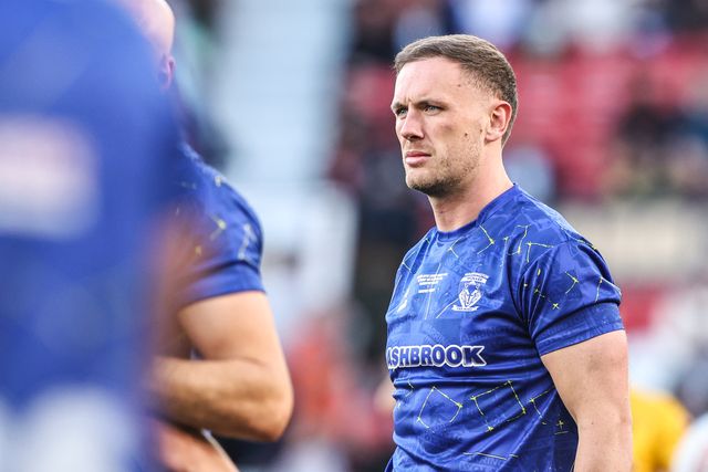 Ben Currie of Warrington Wolves in the pre-game warm up during the Betfred Super League Grand Final match Warrington Wolves vs Wakefield Trinity at Old Trafford, Manchester, United Kingdom on 03 October 2026

(Photo by Alfie Cosgrove/News Images)