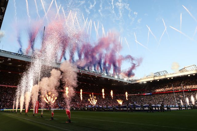 The Pre-game display during the Betfred Super League Grand Final match Warrington Wolves vs Wakefield Trinity at Old Trafford, Manchester, United Kingdom on 03 October 2026

(Photo by Alfie Cosgrove/News Images)