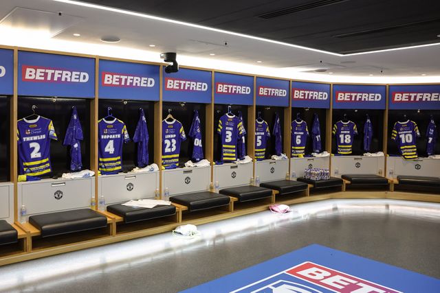Warrington Wolves dressing room during the Betfred Super League Grand Final match Warrington Wolves vs Wakefield Trinity at Old Trafford, Manchester, United Kingdom on 03 October 2026

(Photo by Mark Cosgrove/News Images)