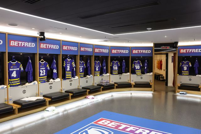 Warrington Wolves dressing room during the Betfred Super League Grand Final match Warrington Wolves vs Wakefield Trinity at Old Trafford, Manchester, United Kingdom on 03 October 2026

(Photo by Mark Cosgrove/News Images)