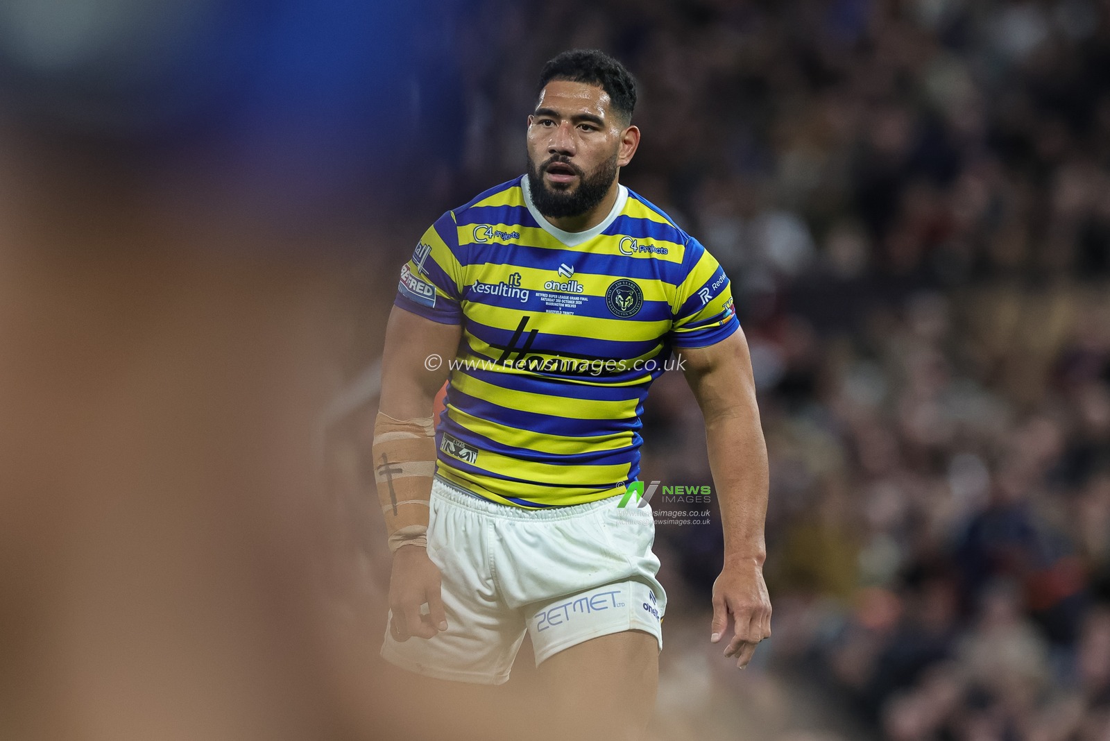 Kelepi Tanginoa of Warrington Wolves during the Betfred Super League Grand Final match Warrington Wolves vs Wakefield Trinity at Old Trafford, Manchester, United Kingdom on 03 October 2026

(Photo by Mark Cosgrove/News Images)