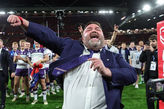 Matt Ellis Wakefield Trinity owner celebrates with the fans during the Betfred Super League Grand Final match Warrington Wolves vs Wakefield Trinity at Old Trafford, Manchester, United Kingdom on 03 October 2026

(Photo by Mark Cosgrove/News Images)