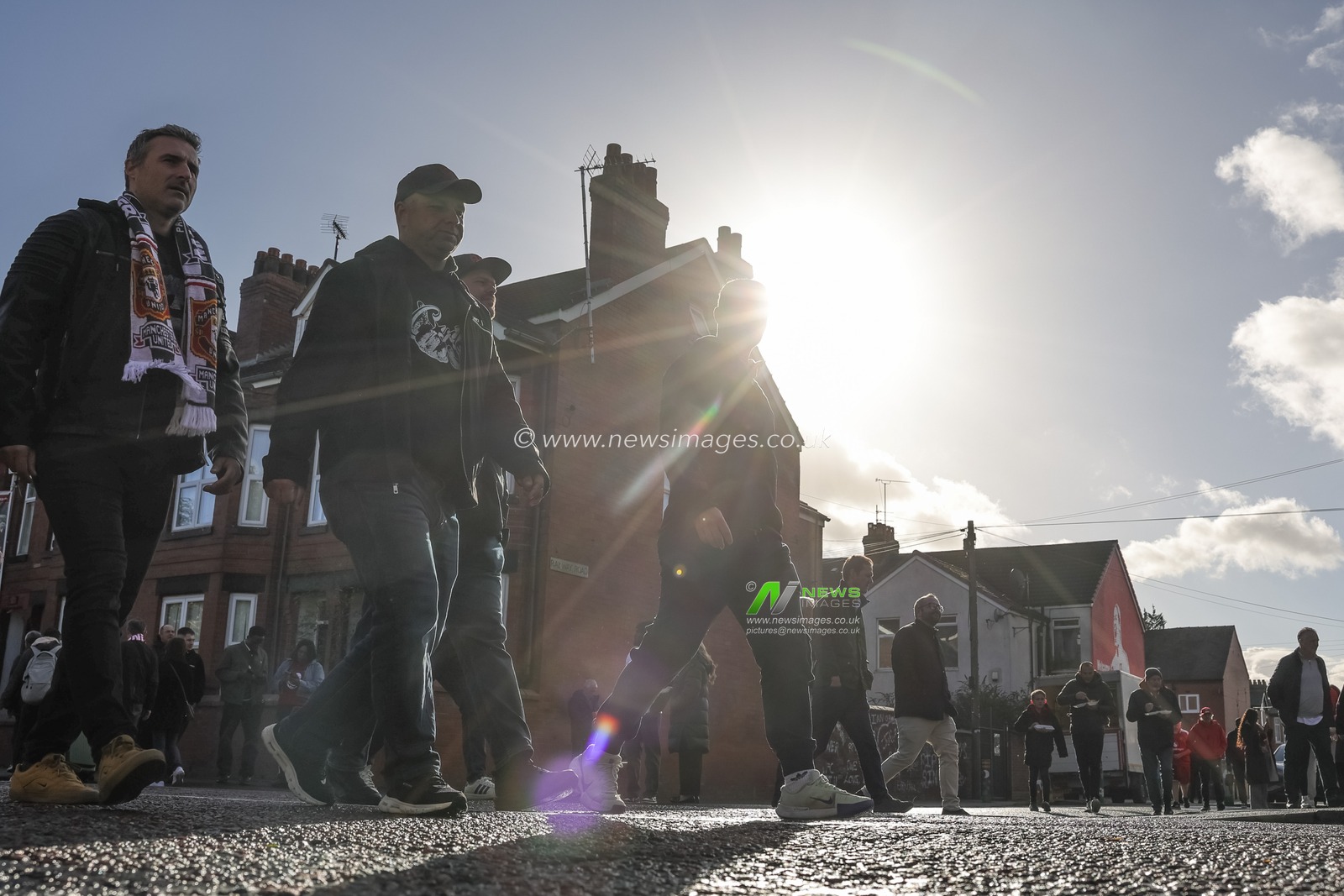 Manchester United fans make their way to Old Trafford during the Premier League match Manchester United vs Tottenham Hotspur at Old Trafford, Manchester, United Kingdom on 10 October 2026

(Photo by Mark Cosgrove/News Images)