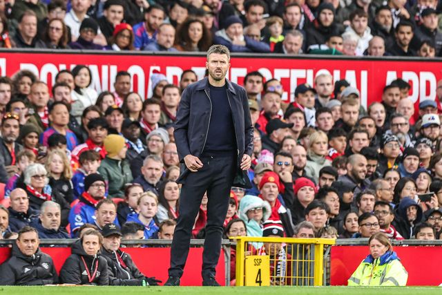 Michael Carrick manager of Manchester United looks on during the Premier League match Manchester United vs Tottenham Hotspur at Old Trafford, Manchester, United Kingdom on 10 October 2026

(Photo by Mark Cosgrove/News Images)